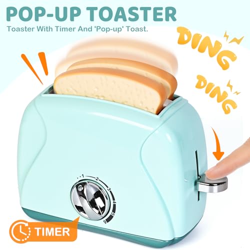 Shemira SH-24U-4PXJD Pretend Play Kitchen Appliances Toy Sets With Coffee Maker, Blender, Mixer, Toaster, Kids Kitchen Playset thumb #2