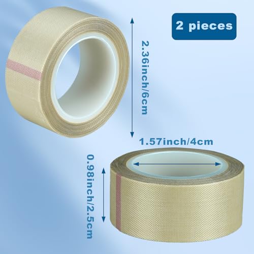 Image of PTFE Telfon Tape high Temperature Tape Welding Sealing Tape for Vacuum Sealer Machine 2 Pieces(25mm x 1133feet x 0.18mm)