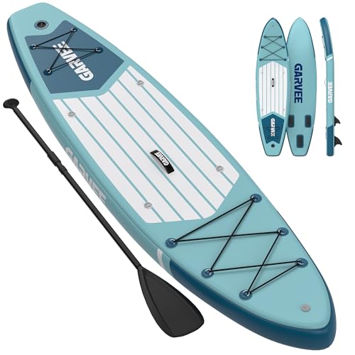 Inflatable Stand Up Paddle Board, 10'6" Inflatable Paddle Boards with Premium Accessories, Non-Slip EVA Deck, Ultra-Light Carry Bag Pump, Meander SUP for Youth & Adults