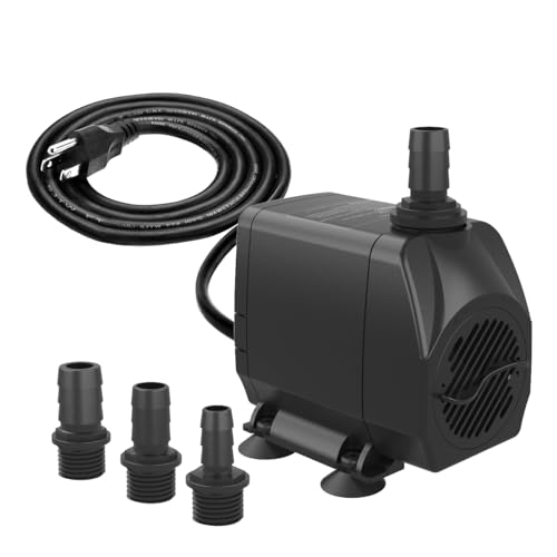 Image of Knifel Submersible Water Pump, Ultra Quiet 660GPH Fountain Pump | 8.2ft High Lift Over Heating Protection, Water Pump for Fish Tank, Pond, Aquarium, Hydroponics