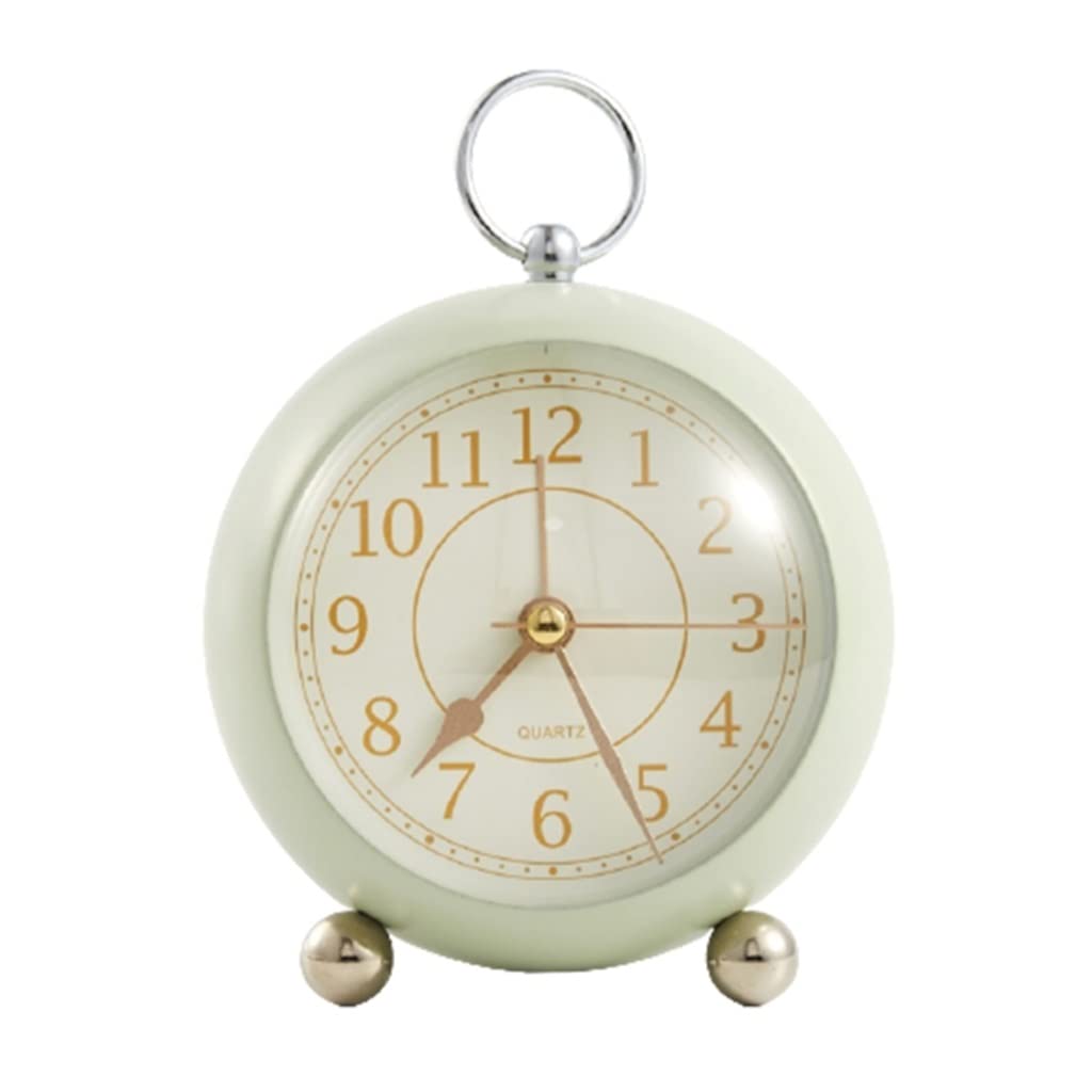 Mini light clock does not tick small alarm luminous pointer(Light green)