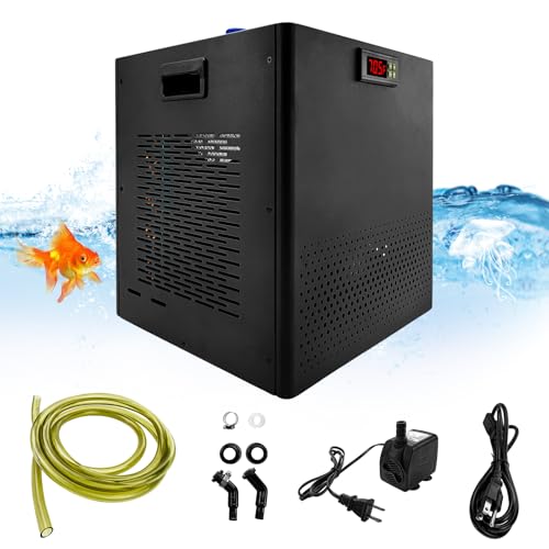 iMeshbean Aquarium Chiller, 79 Gal 300L, 1/3 HP Fish Tank Water Chiller with Quiet Design Compressor, Refrigeration for Hydroponic System Axolotl Jellyfish Coral Reef, Black