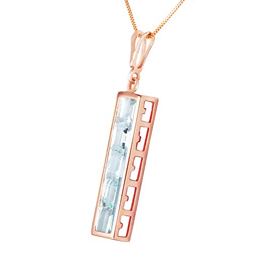 Galaxy Gold GG 2.25 Carat 14k 20" Solid Rose Gold Grecian-inspired Necklace with Natural Square-shaped Aquamarines - Image 4