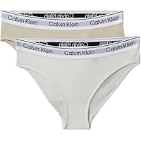 Calvin Klein Jeans Girls 2PK Bikini G80G800726, Pink (Oystergrey/Tofu), 10-12