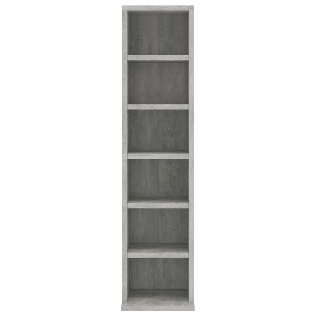 Porta CD a Colonna, Mobile Porta CD Grigio Cemento 21x20x88 cm in Legno Multistrato (7,72KG)