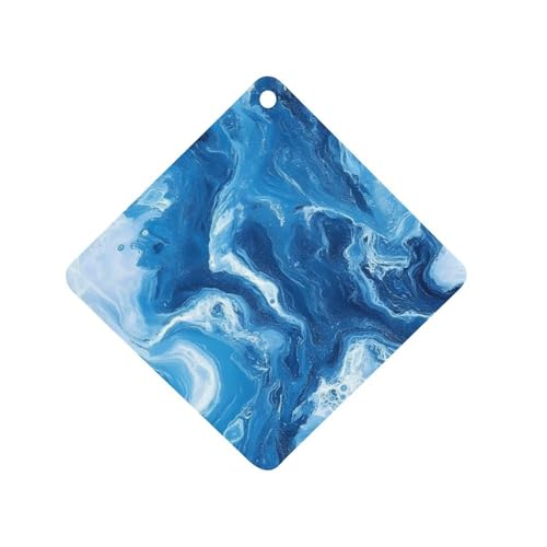 Abstract Blue Marble Tie-dye Car Air Freshener Hanging Aromatherapy Tablets for Car Accessories Rhombus