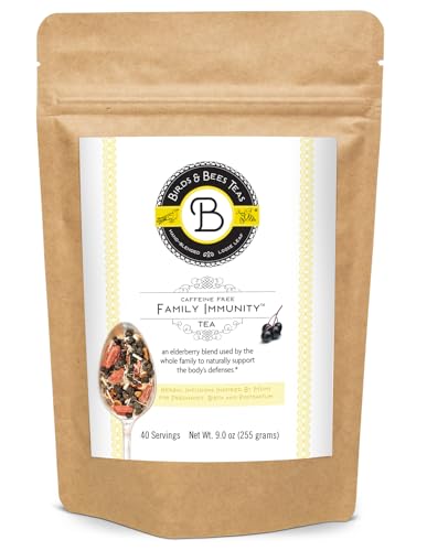 Birds & Bees Teas - Elderberry Tea - Family Immunity Tea is a blend of Immunity Herbs! Makes A Delicious Sambucus Elderberry Syrup - 40 Servings, 9.0 oz