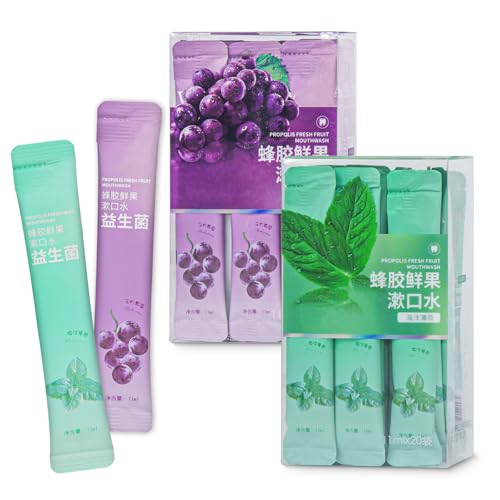 Mini enjuague bucal, enjuague bucal portátil de tamaño de viaje, 0.35 onzas líquidas, empaquetado individualmente, para refrescar el aliento, imprescindible para el trabajo, viajes, citas (40 piezas),