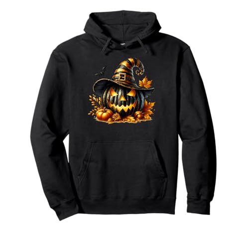 Black Pumpkin Graphic For Women and Girls Halloween Witches Sudadera con Capucha