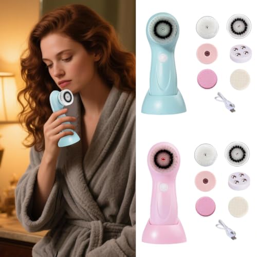 Cepillos faciales para limpieza exfoliante masajeador corporal 6 cabezales 2