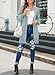 Sidefeel Womens Cardigan Sweaters Plaid Open Front Chunky Knit Long Cardigans Oversized Sweaters Fall Outfits Light Blue S