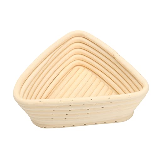 Cabilock Triangle Proofing Basket Unbleached Natural Rattan Baking Tool for Round Loaf Bread Making Essential for Professional Amateur Bakers for Sourdough Artisan Breads