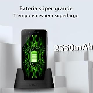 artfone Smartphone Senior，Écran 5 Pouces,32Go ROM + 3Go RAM， Batterie 2800 mAh,Bouton SOS,Appareil Photo 13+5MP, Socle de Charge, Android 12，NTC, Wi-FI - Noir