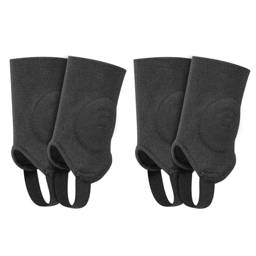 Linkidea Kids Soccer Ankle Guards, Padded Support, Black, M