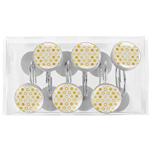 Crochets rideau de douche inox jaune soleil durables - 6