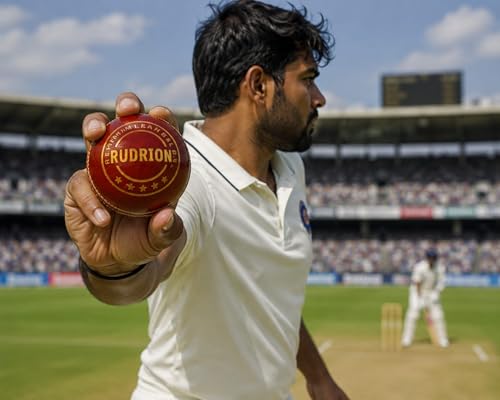 Image of Premium Leather Cricket Ball | Hand Stitched 4 Ply Leather Ball with Raised Seam for Swing & Bounce | Durable Match & Practice Ball for Club, Training & Professional Cricket (1, Red)