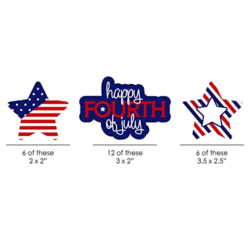 Decoración de Pitillos de Papel 4th of July Set 24 miniatura 2