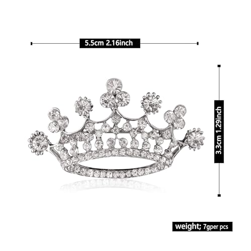 Image of YUNXI King Queen Royal Crown Brooch For Women Men Fashion Gold Silver Rhinestones Crystal Brooches Pin Wedding Party Banquet Birthday