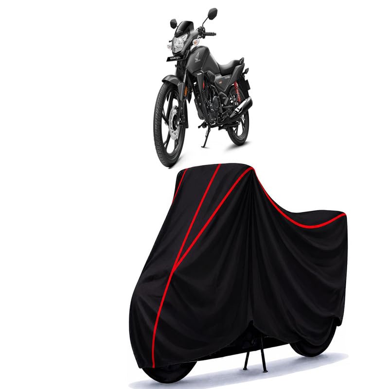 Image of SP 125 BS7 Water Resistant Bike Cover for All Motorcycles & Rain | Heavy Duty Taffeta Fabric | UV Protection, Dustproof, Scratchproof | All Weather Two Wheeler Body Cover with Elastic Bottom