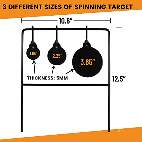 Highwild Triple Gong Spinner Target - Rated For .22 Rimfire Rifles And .22 Handguns - No Assembly Required #TOP2