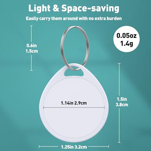 60 Pcs Key Tags 1.5 Inch Tough Plastic Reusable Key Tags Sturdy Round White Item Identifiers with Blank Paper Label Stickers and Split Rings - Ideal for Home,Office and Rental Management Use
