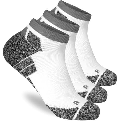Wildarms Men’s Compression Running Ankle Socks Low Cut Anti-Blister Moisture Wicking Cushioned Athletic Socks for Men 3 Pairs