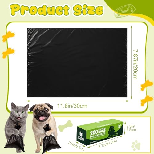 Image of Sherr 75 Rolls 15000 Count Dog Waste Bags Dog Trash Bags Leak Proof Pet Doggie Poop Roll Waste Thick Plastic Bag for Home Park Outdoor Travel Pet Supplies (Black)