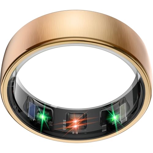 Image of Smart Health Ring Sleep Health Tracker for Women Men with Heart Rate, Blood Oxygen, Sleep Monitor, Steps,Calories, 5ATM Waterproof for iPhone /Android, No Subscription Fee(Rose Gold, 8#)
