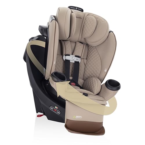 Image of Evenflo Revolve360 Extend Convertible Car Seat with 360 Degree Rotation, Extended Rear-Facing, Forward-Facing, Booster Mode, and Secure Latch Install, Travertine