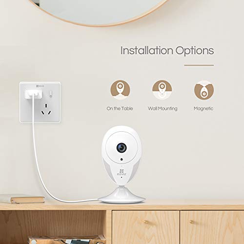 EZVIZ Indoor Wi-Fi Security Camera, 25ft Night Vision, Motion Detection Alert, Baby/Pet Monitoring, 111° Wide Angle, Two-Way Audio, IPC Works with Alexa Google Home (CTQ2C-WH)