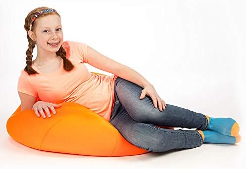 Fun and Function - Mega Mushy Smushy Bean Bag Chair - Alternative Seating Options for Classrooms, Clinic & Home Use - Lightweight & Calming - Large, 24 Inches - Orange