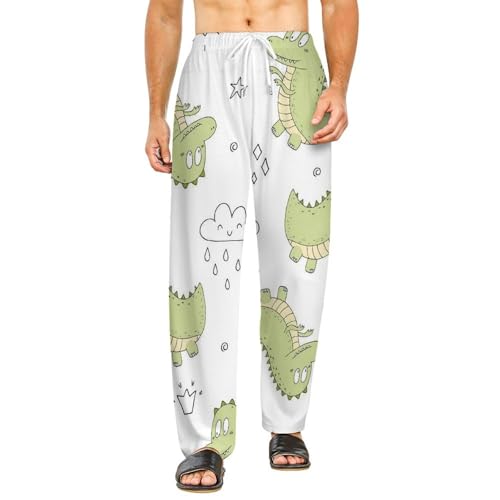 Vêtements de nuit pantalon de détente motif cartoon dinosaur long taille S