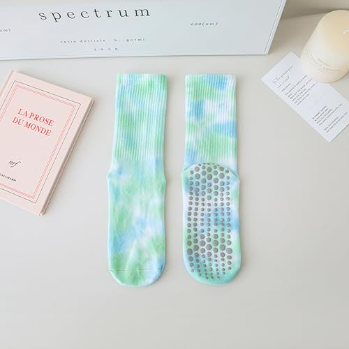 Women's Glue Socks, Tie-dye Color Yoga Non-Slip Long Socks, Fitness Non-Slip Socks, Colorful Socks