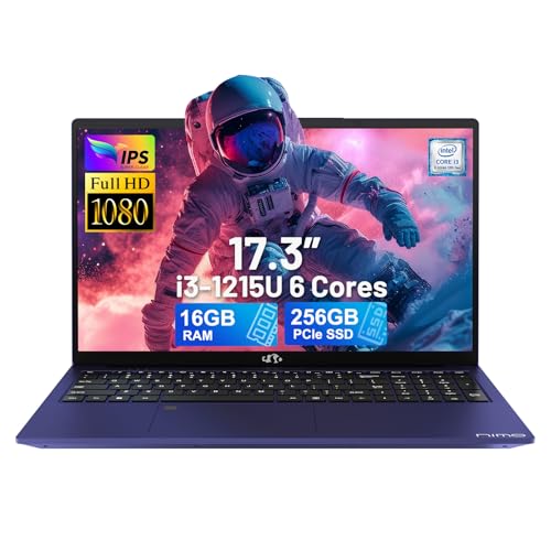 NIMO 17.3' IPS FHD-Laptop, Intel 6 Cores i3-1215U 16GB RAM 256GB SSD (Beat Ryzen 5 7520U, Up to...