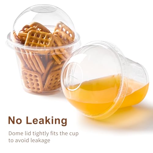 Kucoele 50 Pack 9 OZ Clear Plastic Cups with Dome Lids, Disposable Dessert Cups Parfait Cups Party Cups for Fruit, Ice Cream, Yogurt, Pudding, Mousse, Snack, Drink - Thumbnail 3