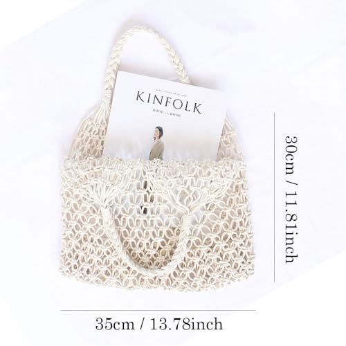Bolso de red tejido para mujer miniatura 4