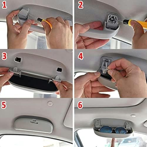 Étui à lunettes de voiture suspendu avec poignée amovible de rangement intérieur de toit