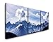 Produktbild EAUZONE GmbH Alpenpanorama 220 x 70cm - 3 Bilder je 70x70cm Bild XXL Panorama Deko Wandbilder auf Leinwand