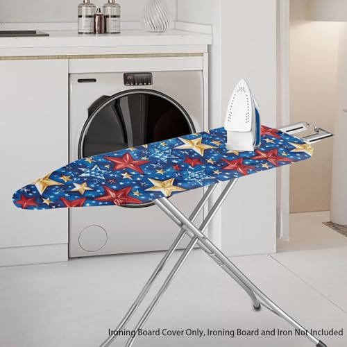 Image of Ironing Board Cover, Colorful Star Print 15x54 Ironing Board Cover, Resist Scorching and Staining, Elastic Edges,Fashion Home Decor