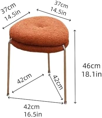 Versatile Stackable Metal Stool - Stylish Vanity & Dressing Chair with Wide Seat, Floor-Friendly Pads, Space-Saving Design for Living Room, Office, Brown