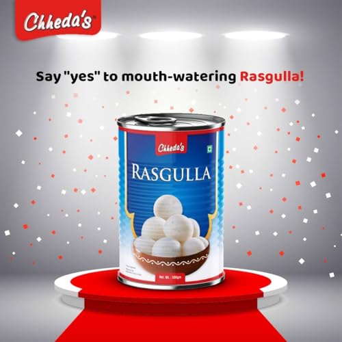 Image of Chheda's - Rasgulla - Indian Sweets - Tin Sweets - Festive Gift Pack - 1000 Gm Pack of 1