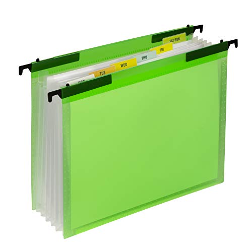 C-Line Hanging Tabs 7-Pocket Expanding File, Bright Green, 1/2" X 12 4/5" X 9 3/5" (58203) #TOP1