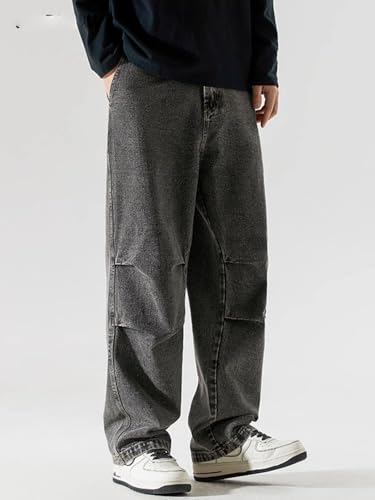 Men's Jeans Vintage Floor-Length Wide-Leg Casual Straight Pants2