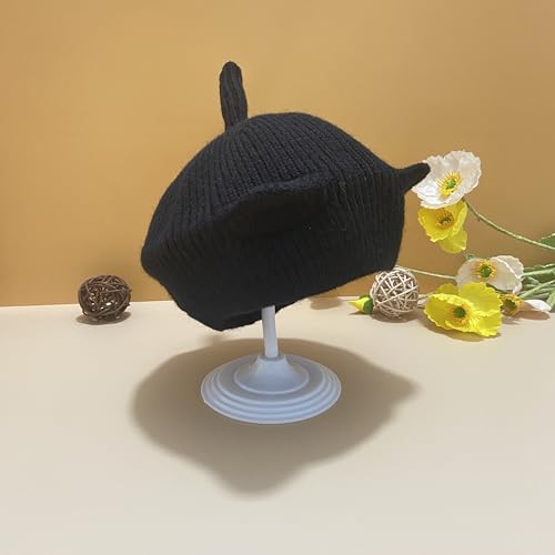 Kids Knitted Beret Super Cute Cat Ears Little Girls Artist French Beret Cap Winter Hat3