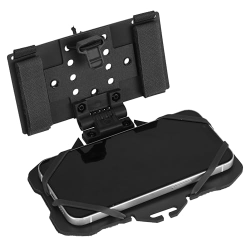 SIVIGEAR Tactical MOLLE Phone Holder for Plate Carrier Accessories - Fits 4.7'-6.4' Smartphones - Secure Chest Mount for Hunting & Tactical Gear, Camera-Compatible Design Black