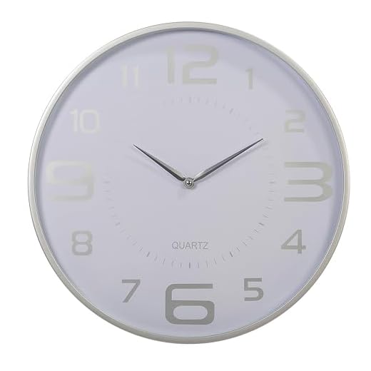 Kiera Grace Wall Clock, 18 Inch, White Modern Classic Quartz Wall Clocks Battery Operated, Silent Non Ticking Home Decor for Living Room, Kitchen, Bathroom