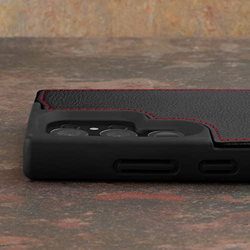 Torro Case Compatible With Samsung Galaxy S23 Ultra 5G – Premium Leather Bumper Case (Black) #TOP2