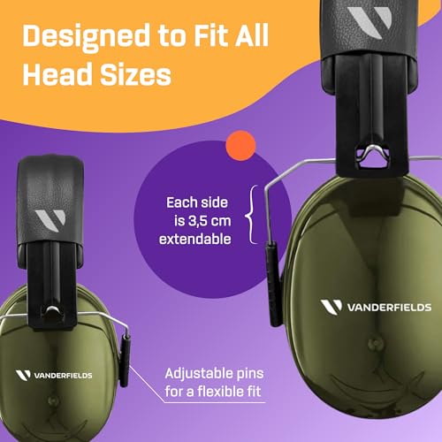 Vanderfields Hearing Protection Ear Muffs for Noise Reduction, 33dB Certified, Noise Cancelling Safety Ear Protection for Shooting, Adult Headphones for Lawn Mowing, DIY, Construction, Woodworking - Image 4