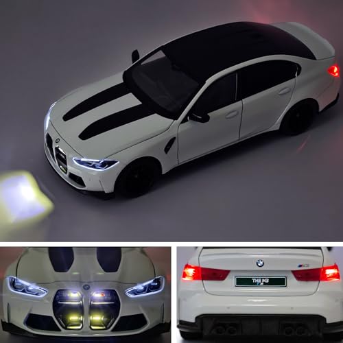 Modelo de auto BMW M3 1:24 color blanco metal miniatura 2