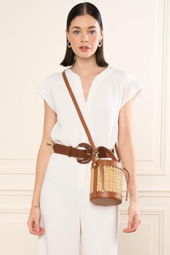 Sac seau Lancaster en cannage rotin petit modèle chic